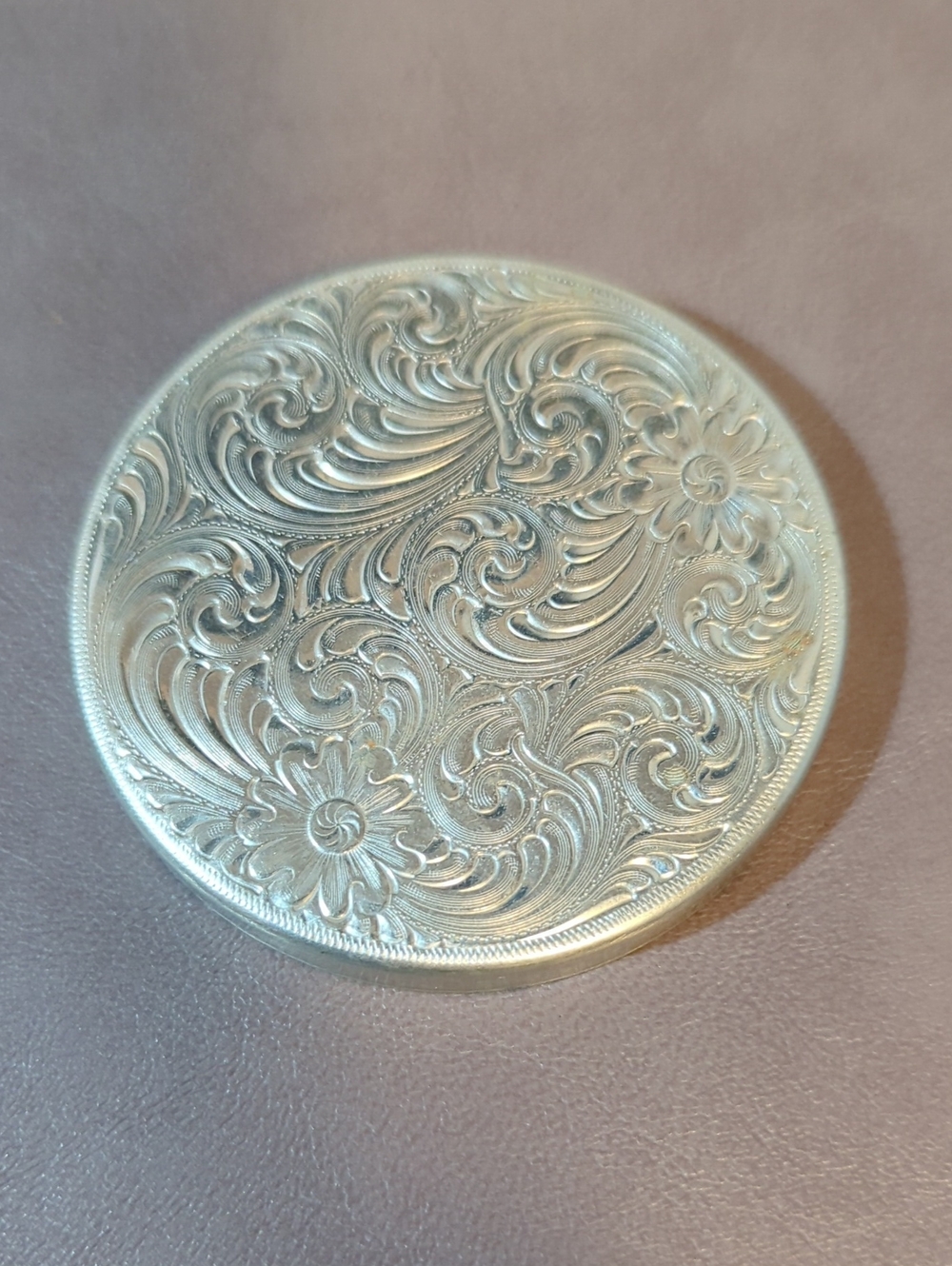 Vintage Engraved Chewing Tobacco Metal Lid For Snuff Cans Skoal Copenhagen Chew